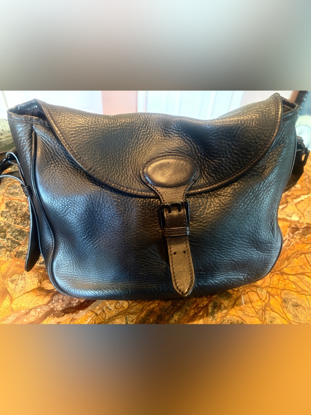 J. Crew Black Pebbled Leather Crossbody Bag